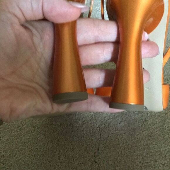 NWOT PAUL ANDREW Tangerine Round Toe Slingback Pump - Picture 11 of 14